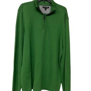 Banana Republic Green 3/4 Zip Cotton Pullover Mens XLT Long Sleeve